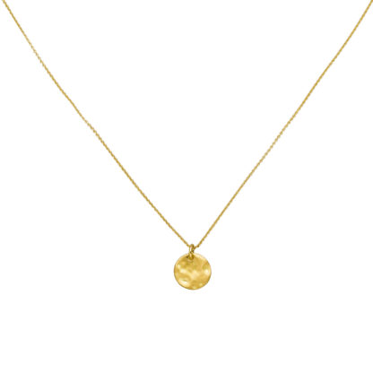 Collier 750 Gold mit strukturiertem Anhänger matt 45 cm