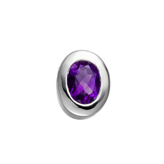 Anhänger oval 925 Silber rhodiniert mit Amethyst violett-lila