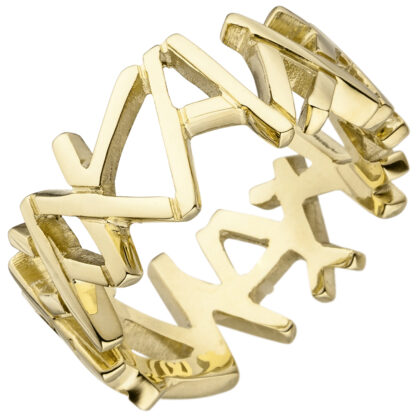 Damen Ring "Celtic" 585 Gelbgold breit