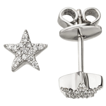 Ohrstecker "Stern" 585 Weißgold 32 Brillanten