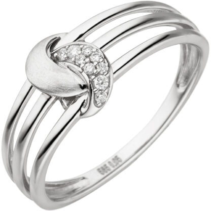 Damen Ring 585 Weißgold 9 Brillanten