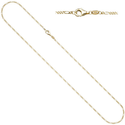 Figarokette 585 Gelbgold diamantiert 1,7 mm 50 cm