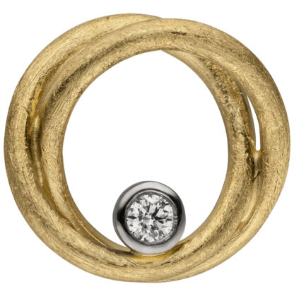 Anhänger 585 Gelbgold eismatt mit einem Brillant