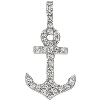 Anhänger "Anker" 925 Silber mit 32 Zirkonia