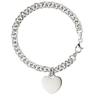 Armband mit "Herz" Anhänger 925 Silber 19 cm
