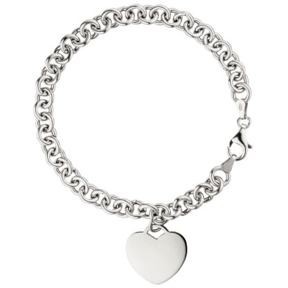 Armband mit "Herz" Anhänger 925 Silber 19 cm