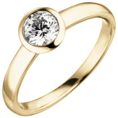 Damen Ring 585 Gelbgold mit einem Brillant 0,50 ct.