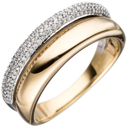 Damen Ring 585 Gelb-/Weißgold bicolor 101 Brillanten