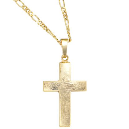 Anhänger Kreuz 333 Gelbgold eismatt
