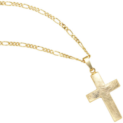 Anhänger Kreuz 333 Gelbgold eismatt