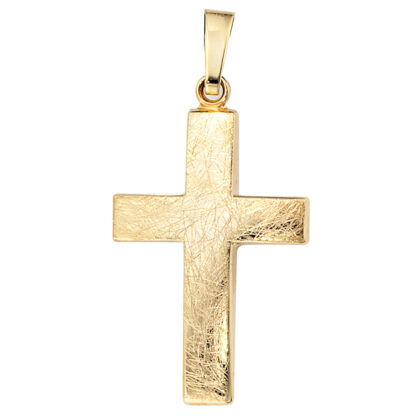 Anhänger Kreuz 333 Gelbgold eismatt