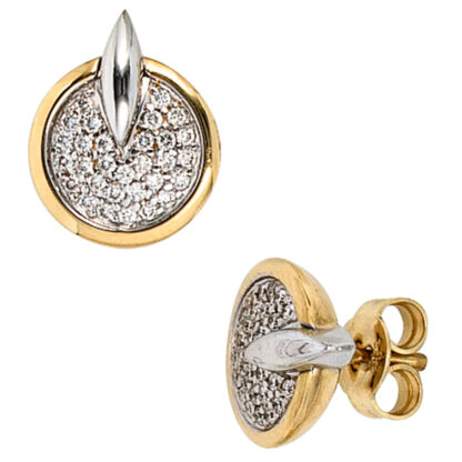 Ohrstecker 585 Gelb-/Weißgold bicolor 60 Brillanten