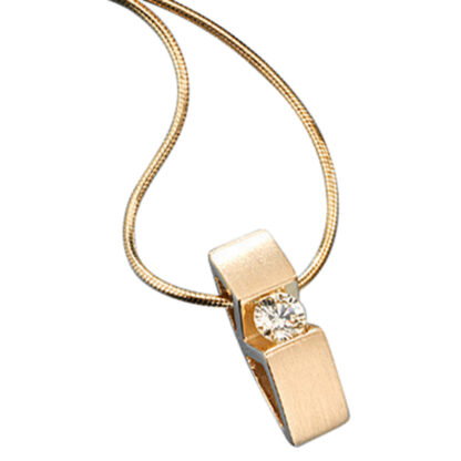 Collier mit Anhänger 585 Gelbgold 1 Brillant 42 cm