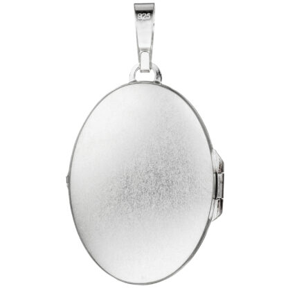 Medaillon "Pusteblume" oval für 2 Fotos 925 Silber matt