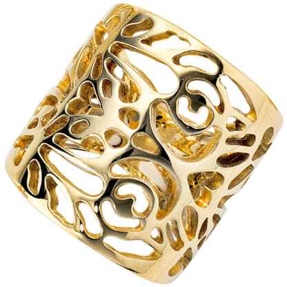 Damen Ring "Arabesken" breit 585 Gelbgold