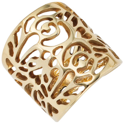 Damen Ring "Arabesken" breit 585 Gelbgold